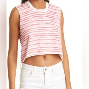 ATM Cotton and Cashmere pink Striped Top Knit